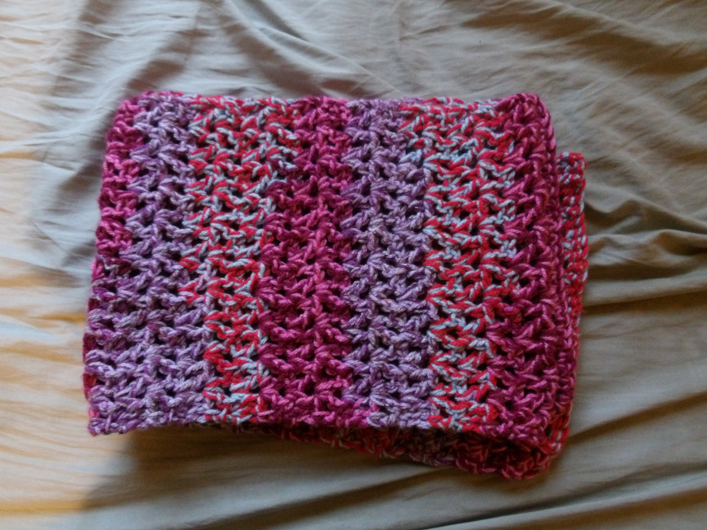 Crochet, Handmade, Mesh, Chunky, Scarf