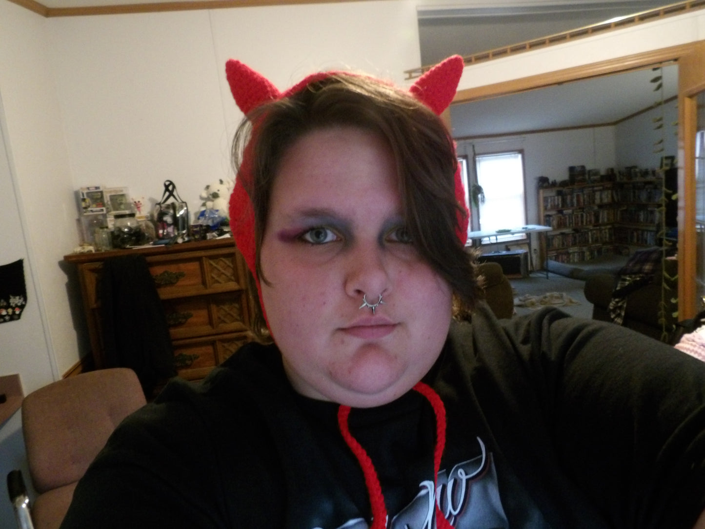 Devil horn, crochet, headband