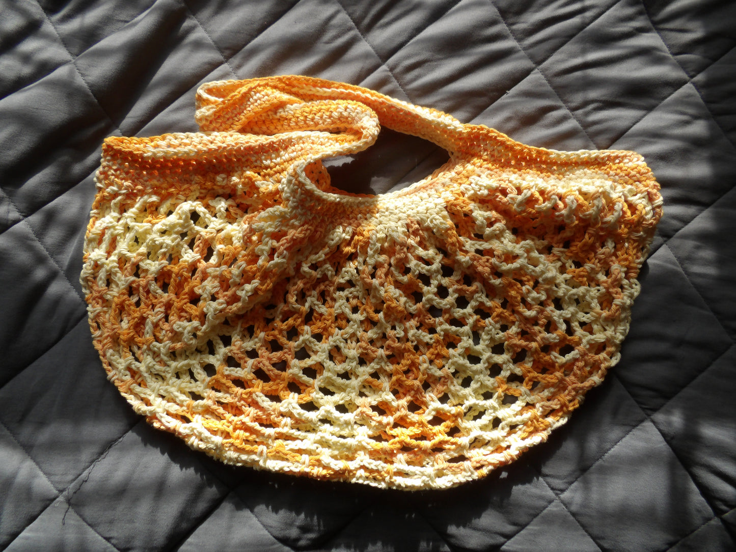 Black, Mesh, Crochet, Handmade, Market Bag