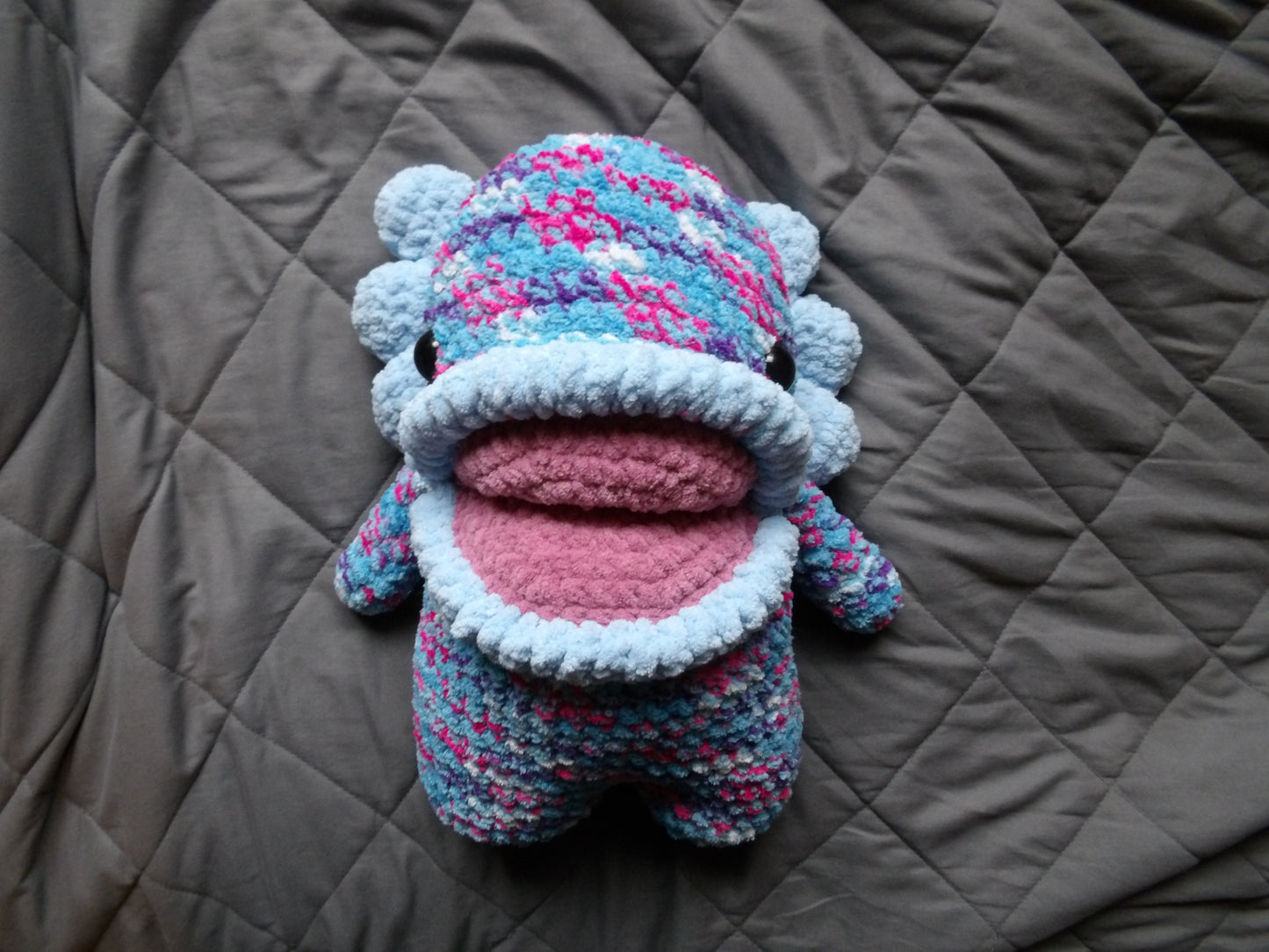 Large, crochet, swamp monster plushie