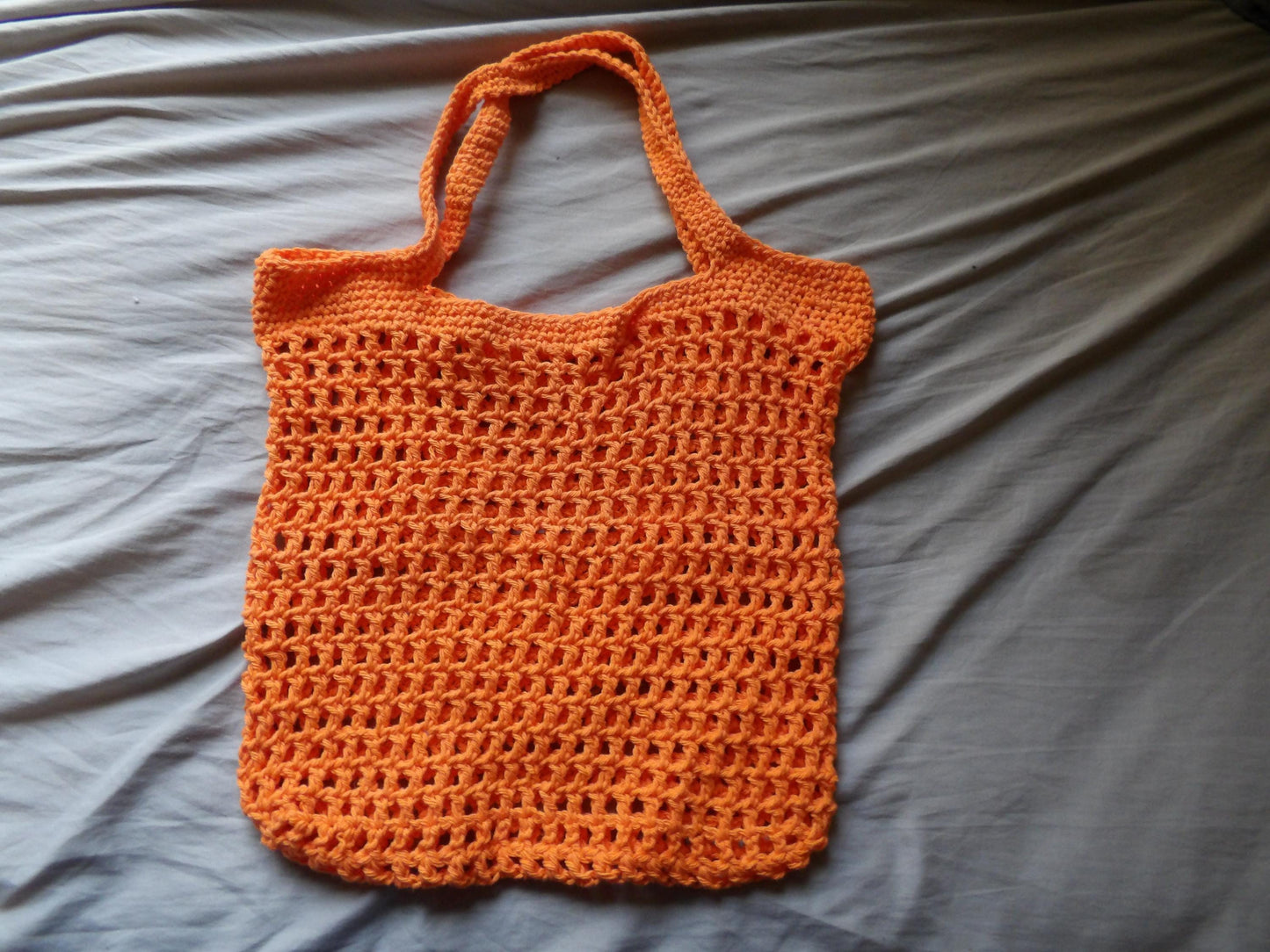 Orange, Crochet, Mesh, Beach/Market Bag