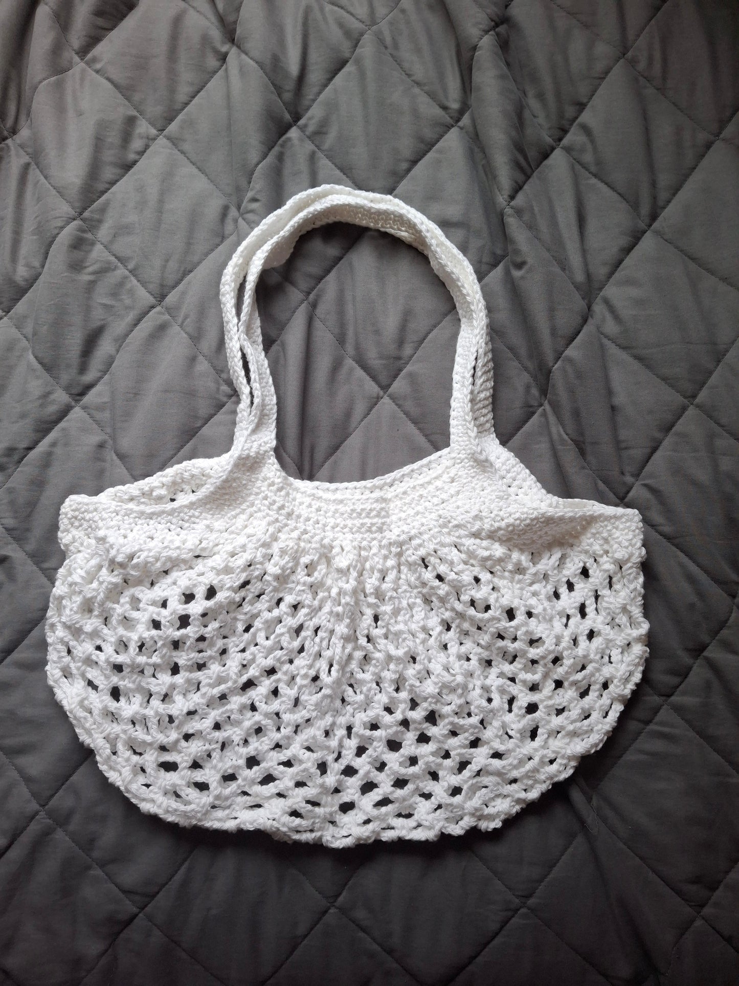 Black, Mesh, Crochet, Handmade, Market Bag