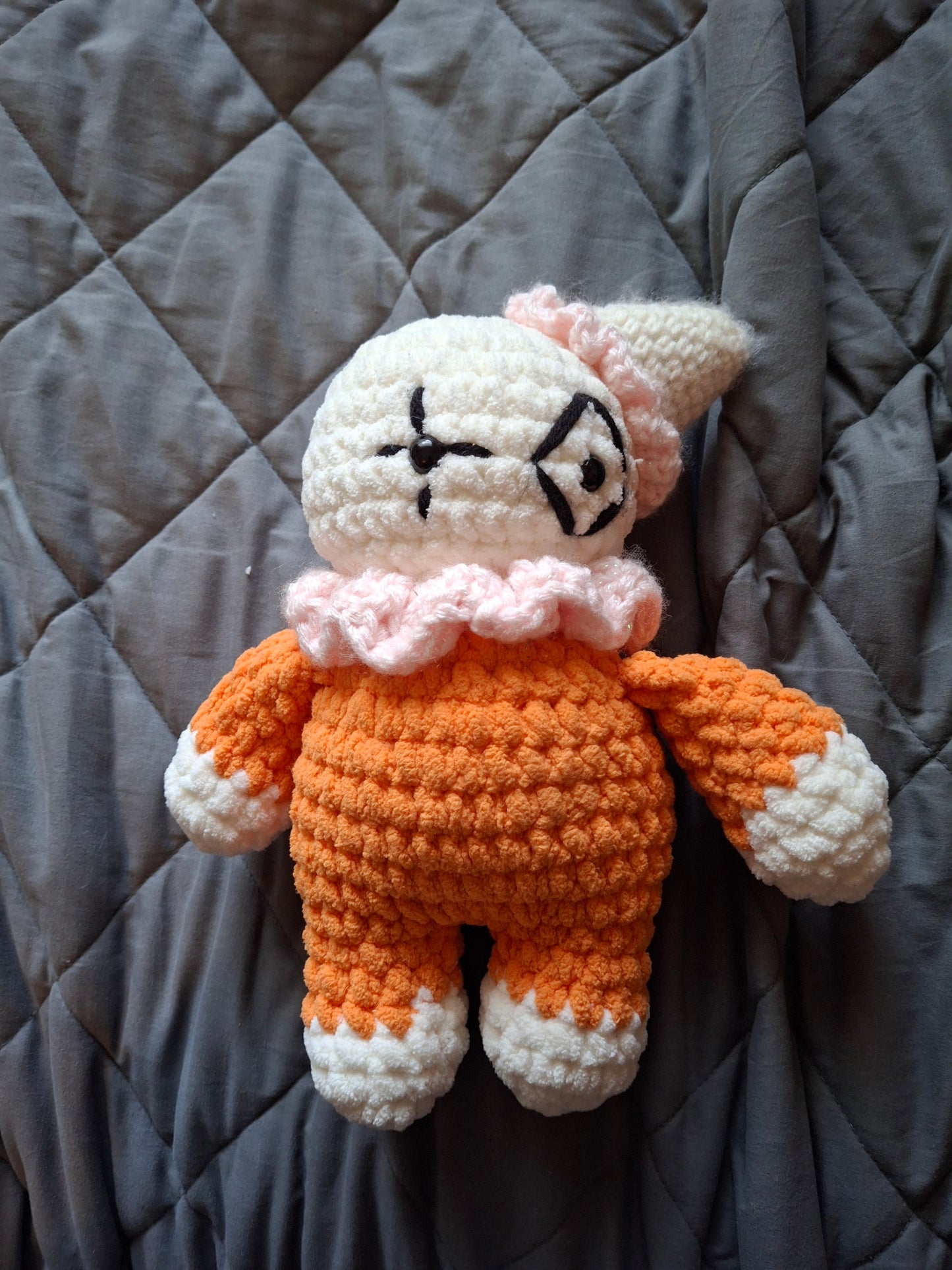 Crochet clown plushie