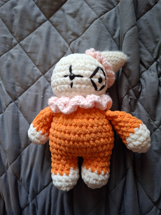 Crochet clown plushie